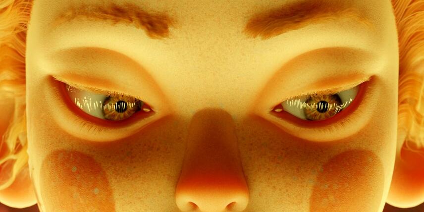 Eyes 3d character sun